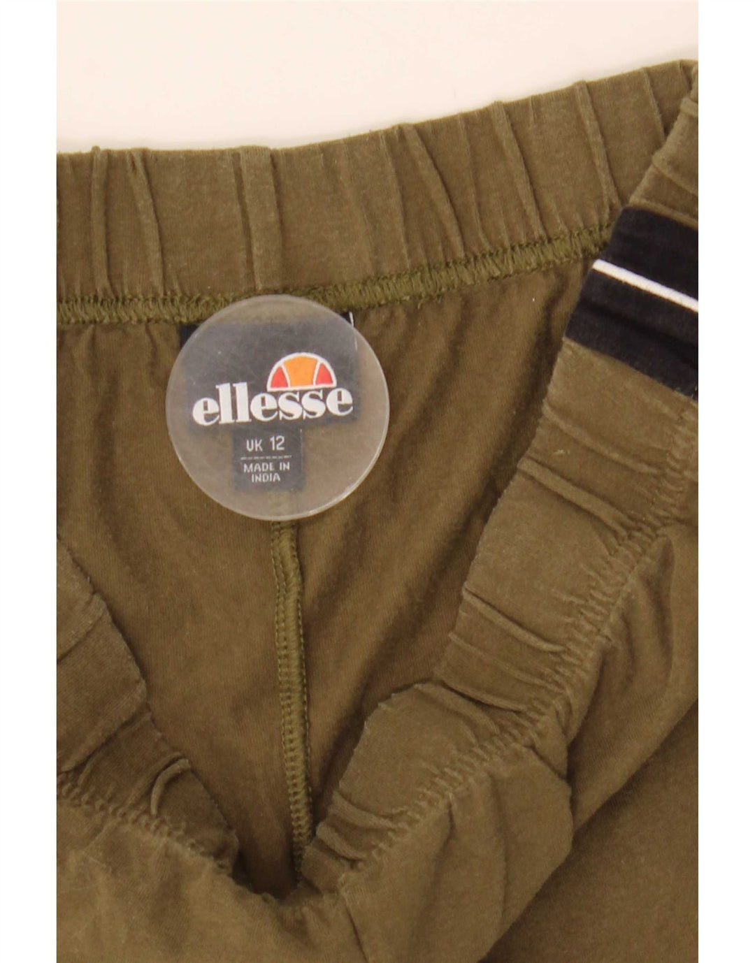 Ellesse Womens Leggings UK 12 Medium Khaki Colourblock Bomuld