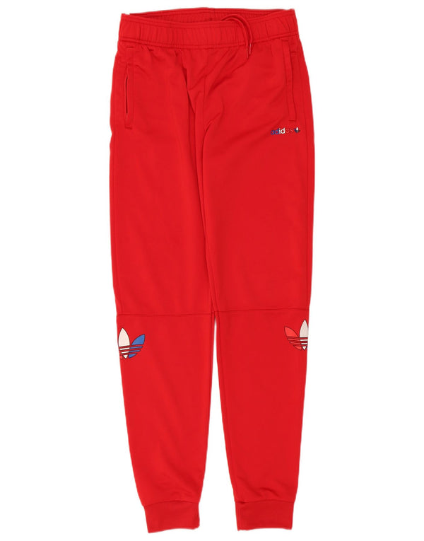 Adidas piger grafisk træningsdragt bukser joggers 15-16 år rød polyester