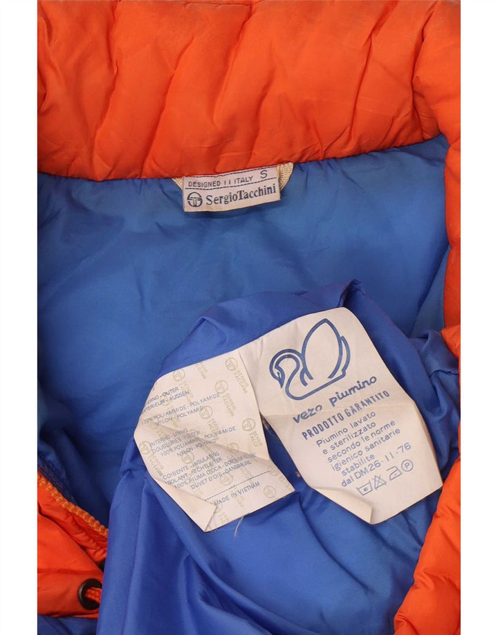 Sergio Tacchini Herre hættepolstret jakke UK 36 Lille orange polyamid