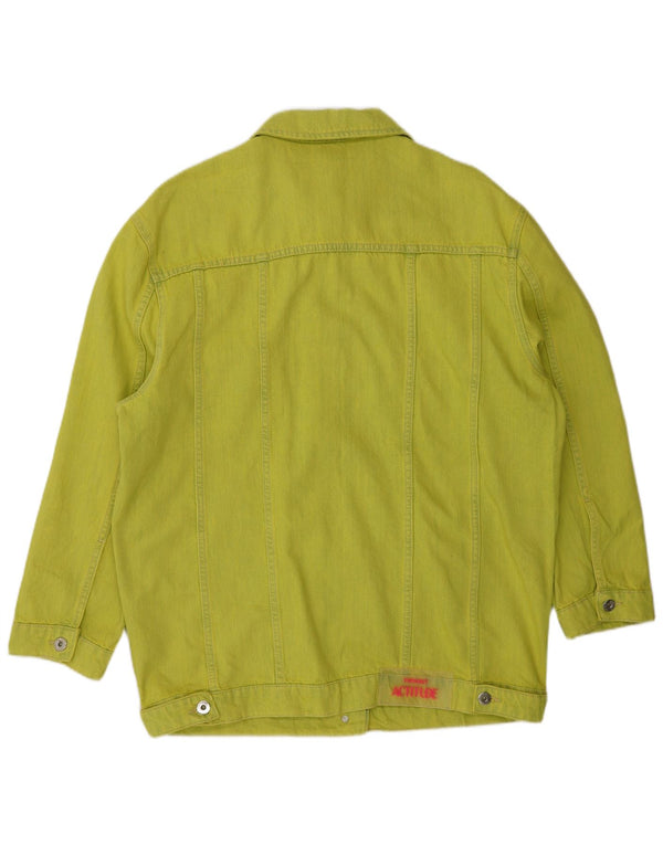 TWINSET Dame Oversized denimjakke UK 10 Lille Grøn Bomuld Moderne