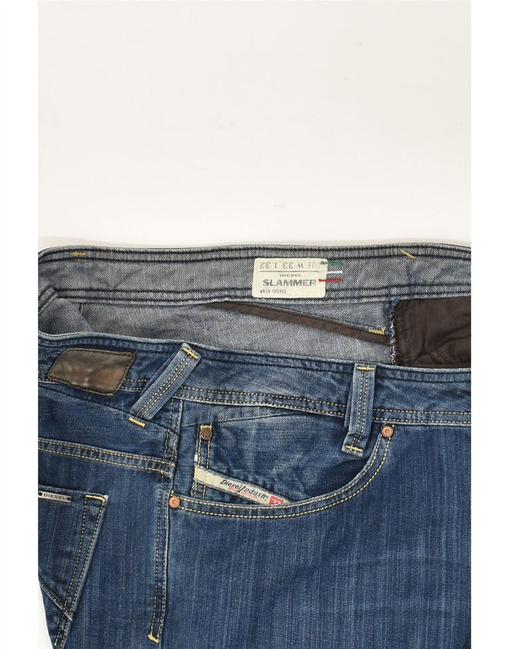 DIESEL Mens Slammer Distressed Straight Jeans W33 L27  Blue Cotton | Vintage Diesel | Thrift | Second-Hand Diesel | Used Clothing | Messina Hembry 