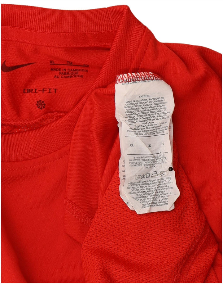 Nike Herre Dri Fit T-Shirt Top XL Rød Polyester