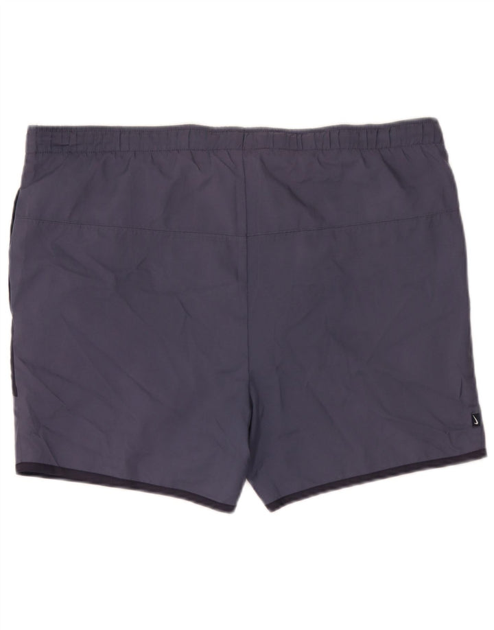 Nike Badeshorts til mænd UK 39/41 Medium Navy Blue Colourblock Polyester