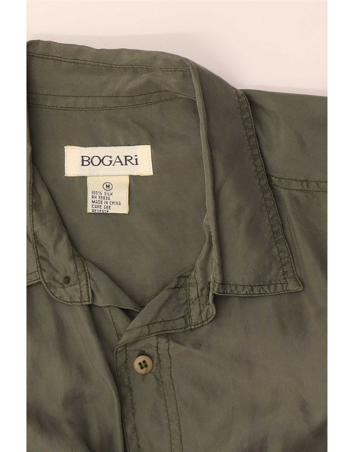 Bogari Kortærmet Herreskjorte Medium Khaki Silke
