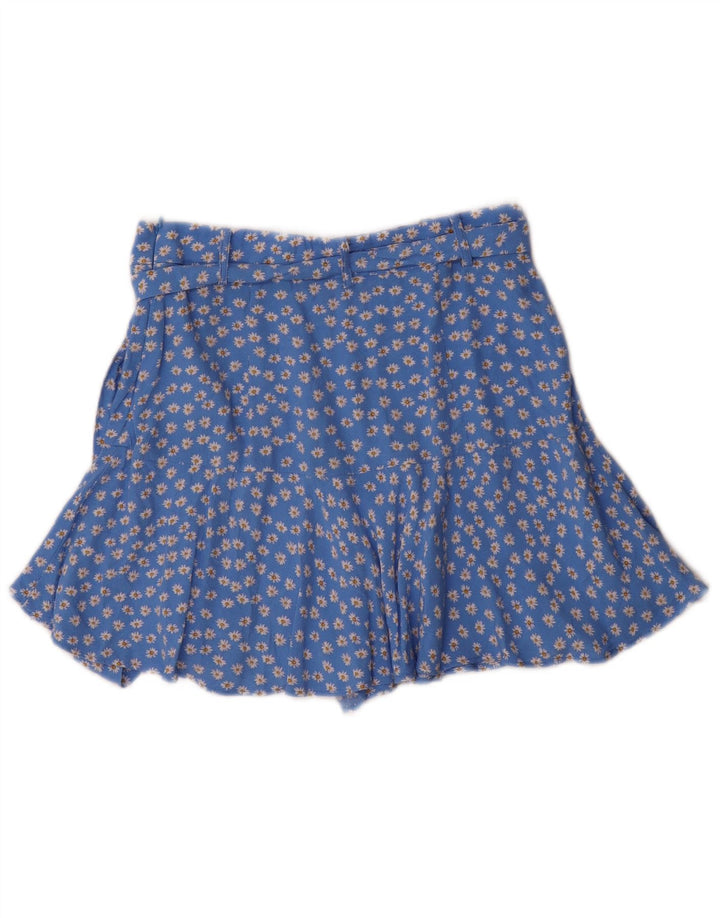 Zara damenederdel UK 12 Medium Blue Floral