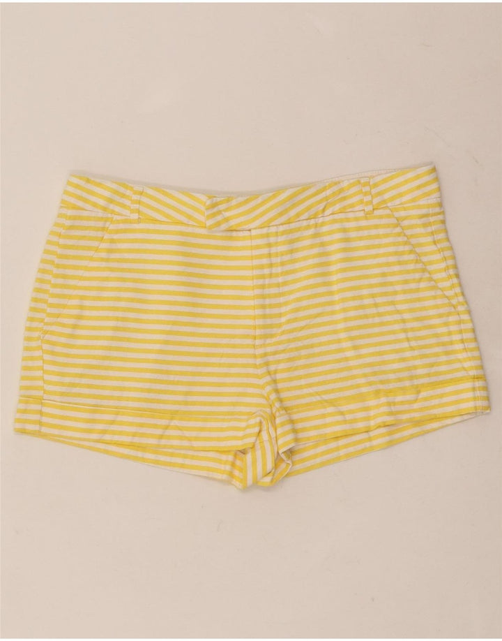 Zara Womens Hot Pants Small W26 Yellow Pinstripe Viscose
