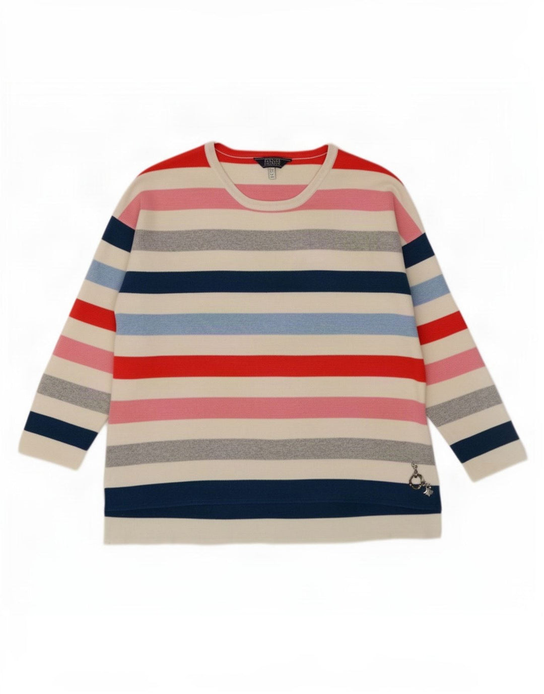 Joules Damebluse Top UK 14 Stor Flerfarvet Stribet