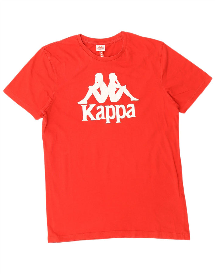 KAPPA Herre grafisk T-shirt Top Medium Rød Bomuld
