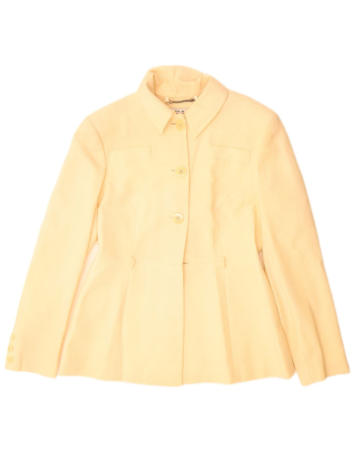 Karen Millen Dame 3 Button Blazer Jacket UK 14 Medium Beige New Wool