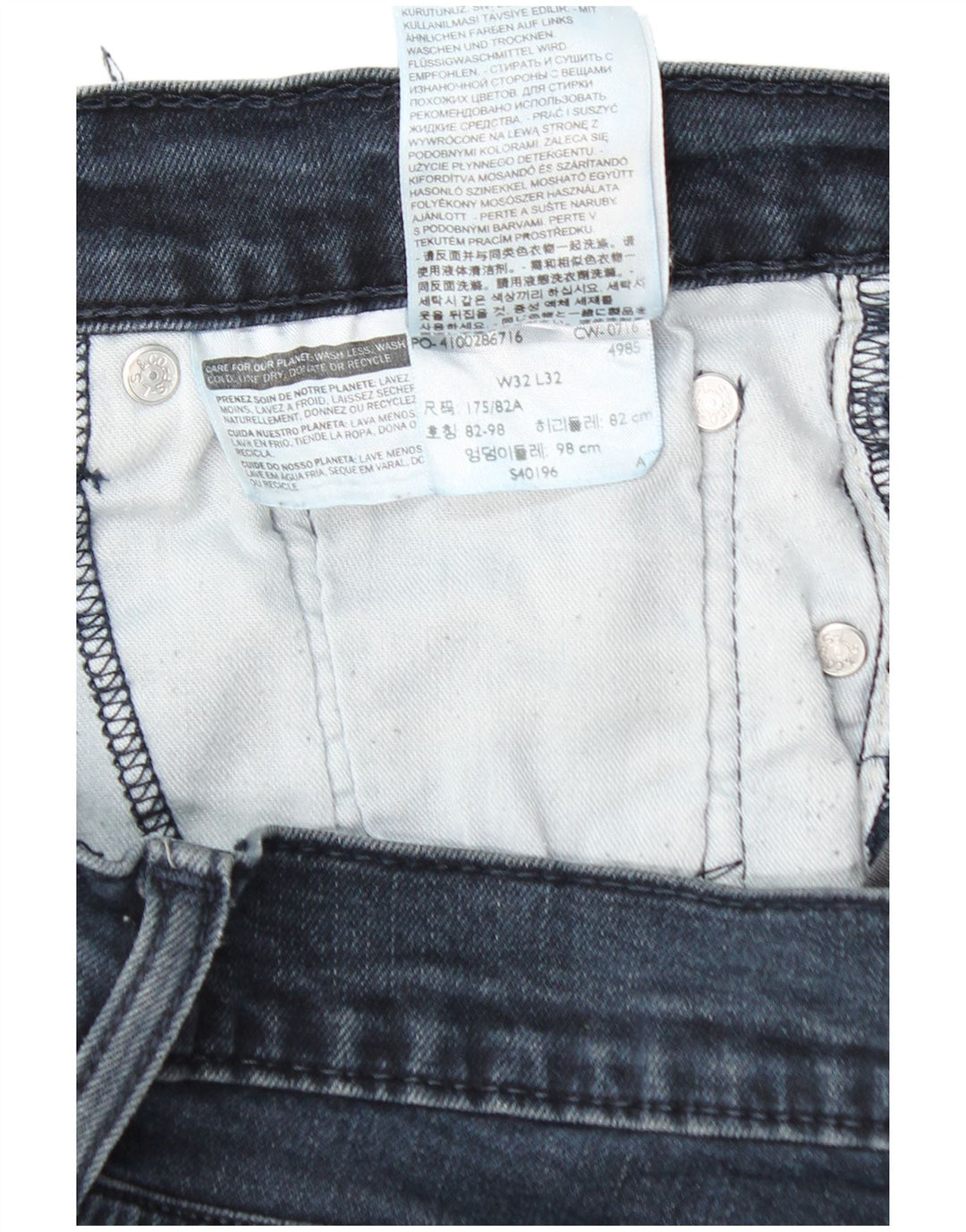 LEVI'S Herre 511 Slim Jeans W32 L32 Marineblå Bomuld