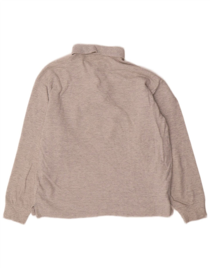 Champion Langærmet poloshirt til mænd mellemgrå flækket