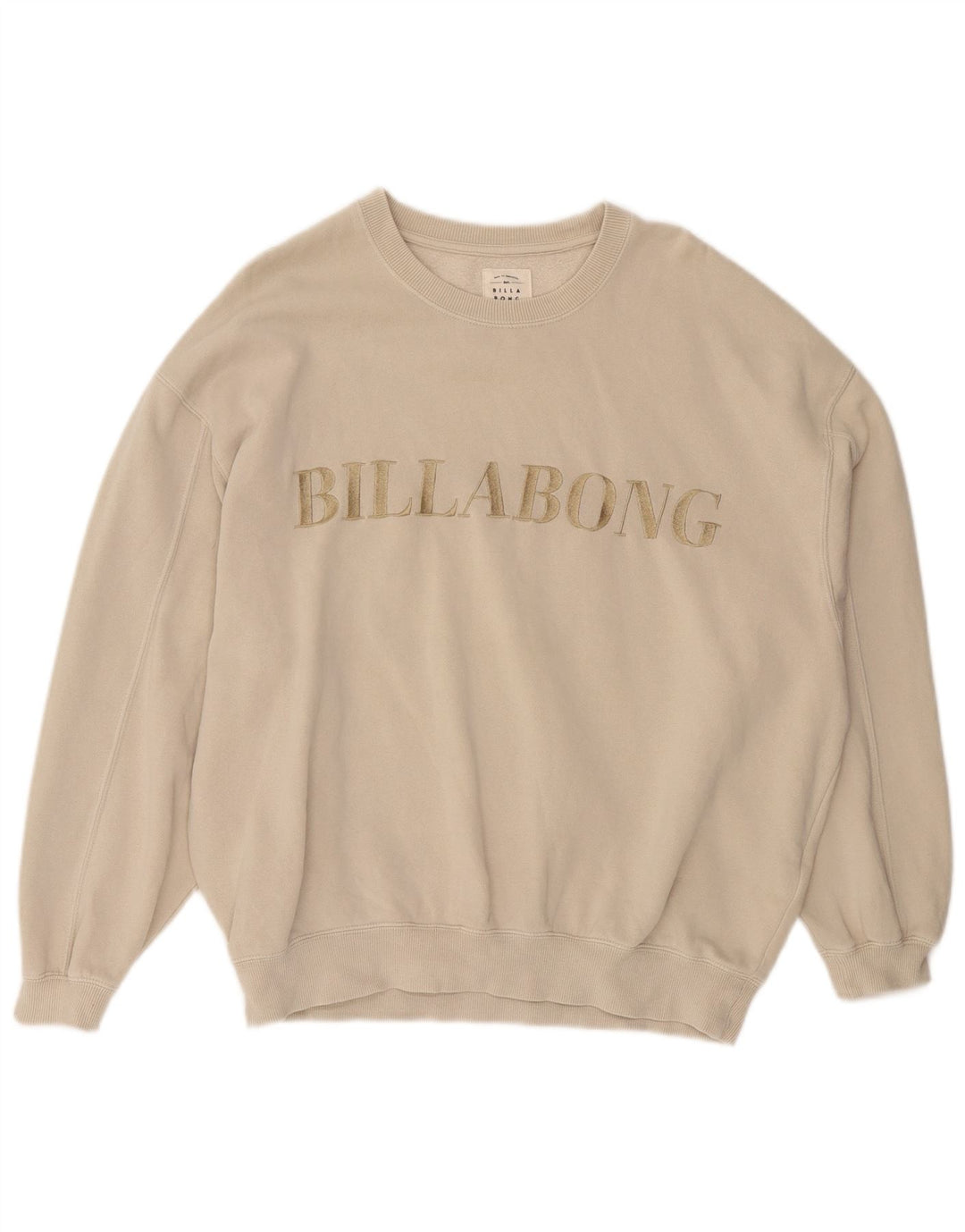 Billabong Dame Oversized Sweatshirt Jumper UK 12 Medium Off White Bomuld
