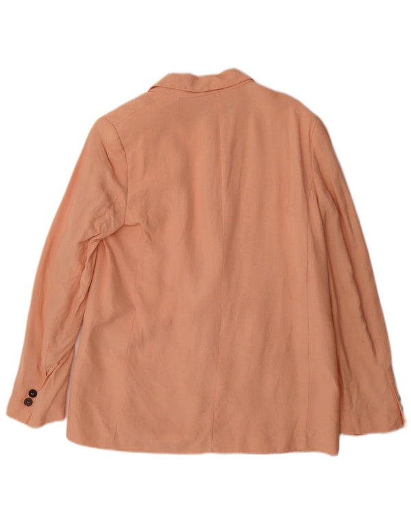 Zara Dame 1 Knap Blazer Jacket UK 14 Medium Pink Viscose