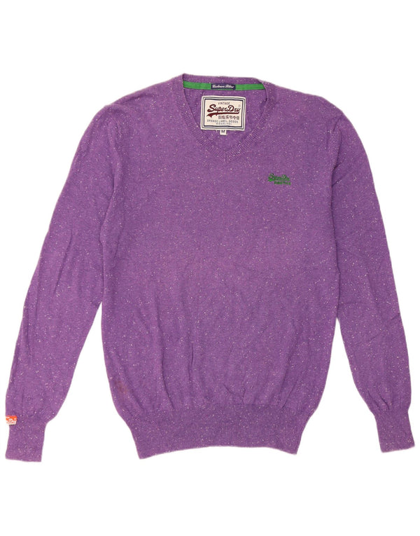 Superdry Herre V-hals sweater Medium Lilla Flecked Bomuld