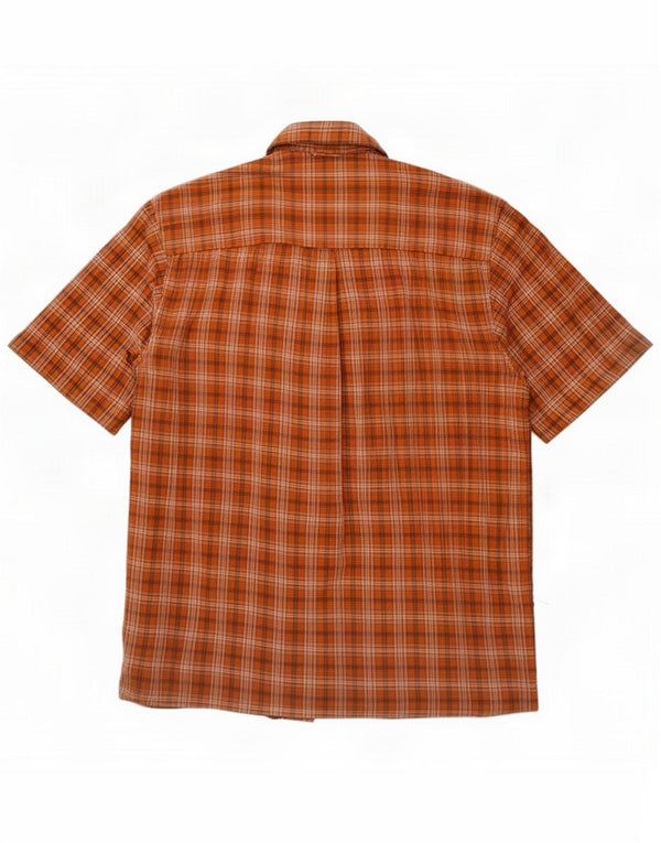 Eddie Bauer Kortærmet Herreskjorte Medium Orange Ternet Bomuld
