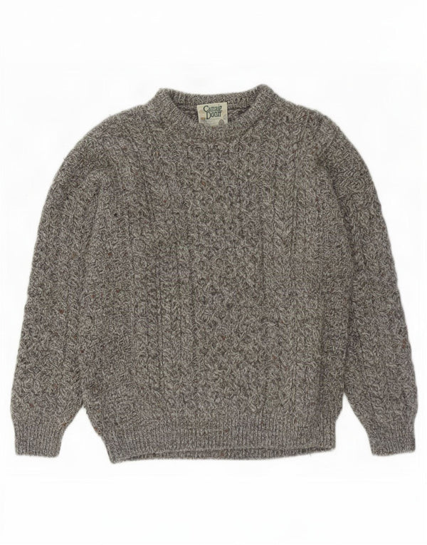 Carraig Donn Mens Jumper Sweater Medium Grey New Wool