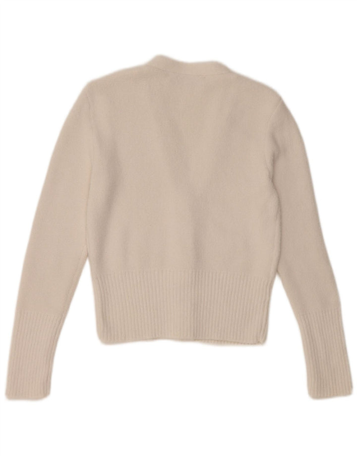 Zara Womens Crop Cardigan Sweater UK 12 Medium White