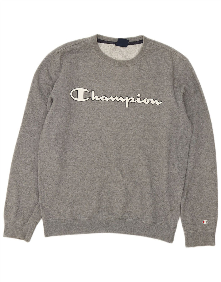 Champion Herre grafisk sweatshirt Jumper lille grå flækket bomuld