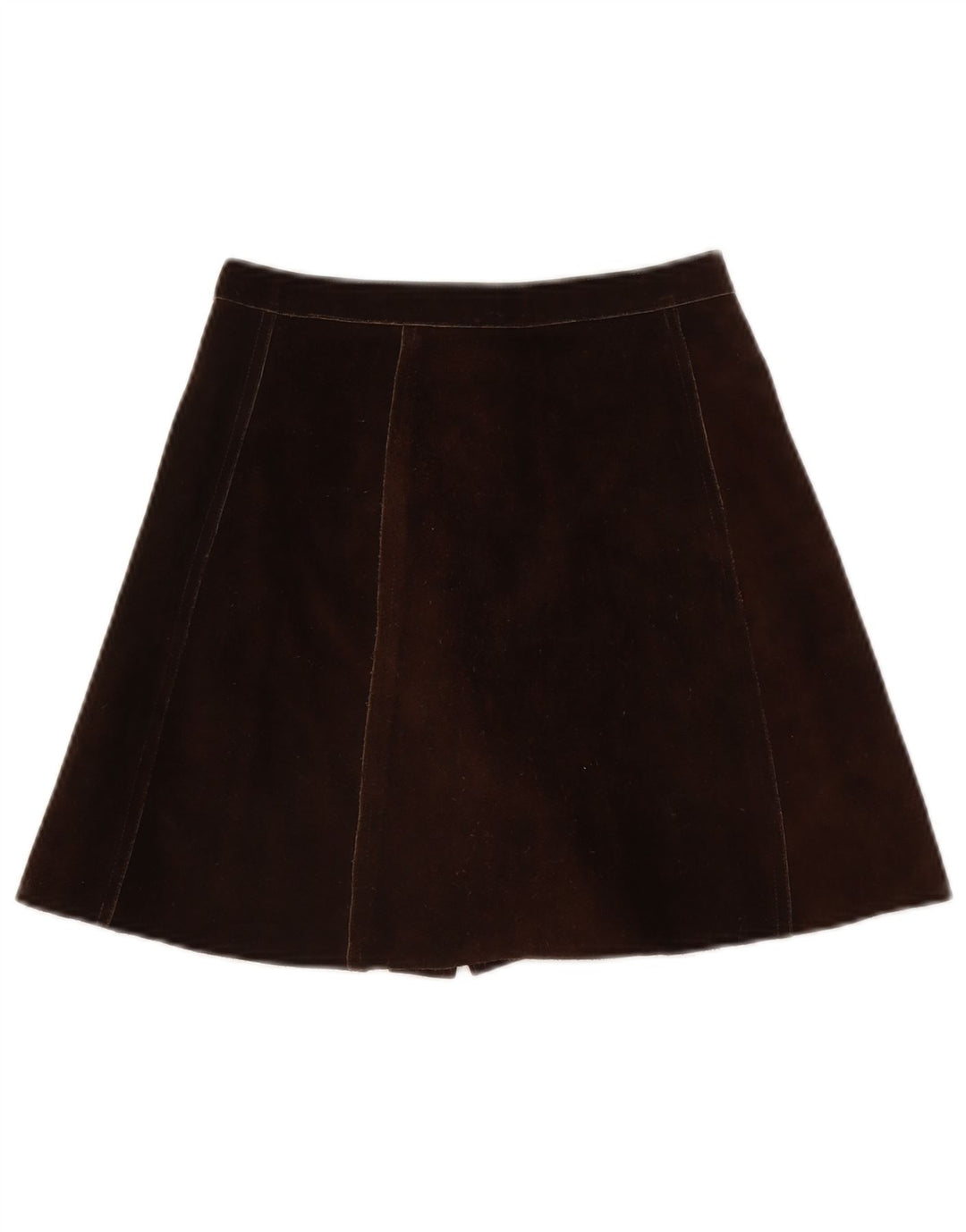 Vintage dame ruskind mininederdel W26 lille brun