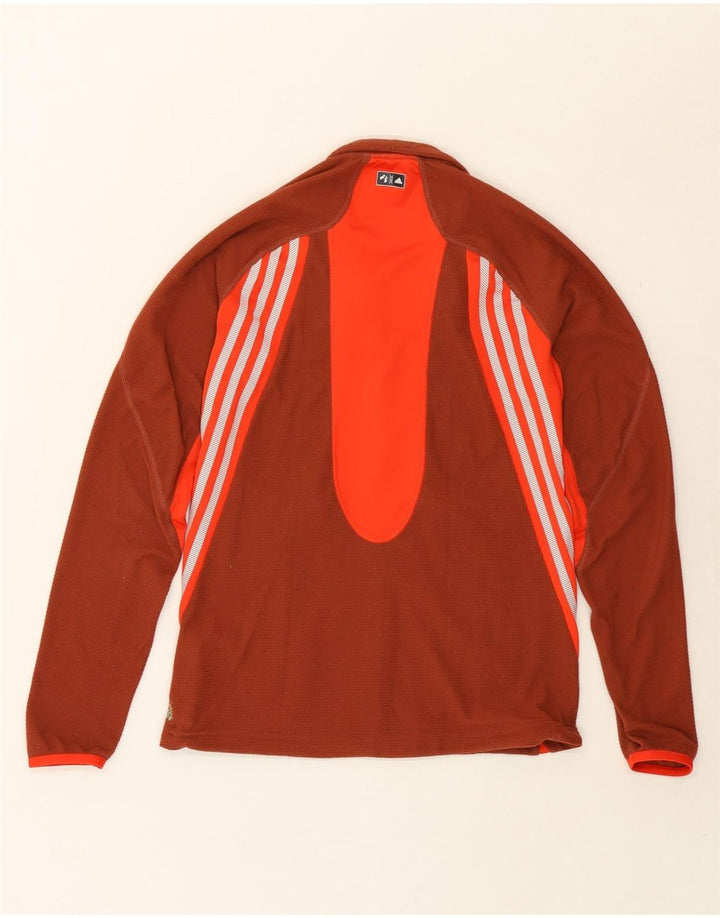 ADIDAS Womens Fleece Jacket UK 12 Medium  Maroon Colourblock Polyester Vintage Adidas and Second-Hand Adidas from Messina Hembry 