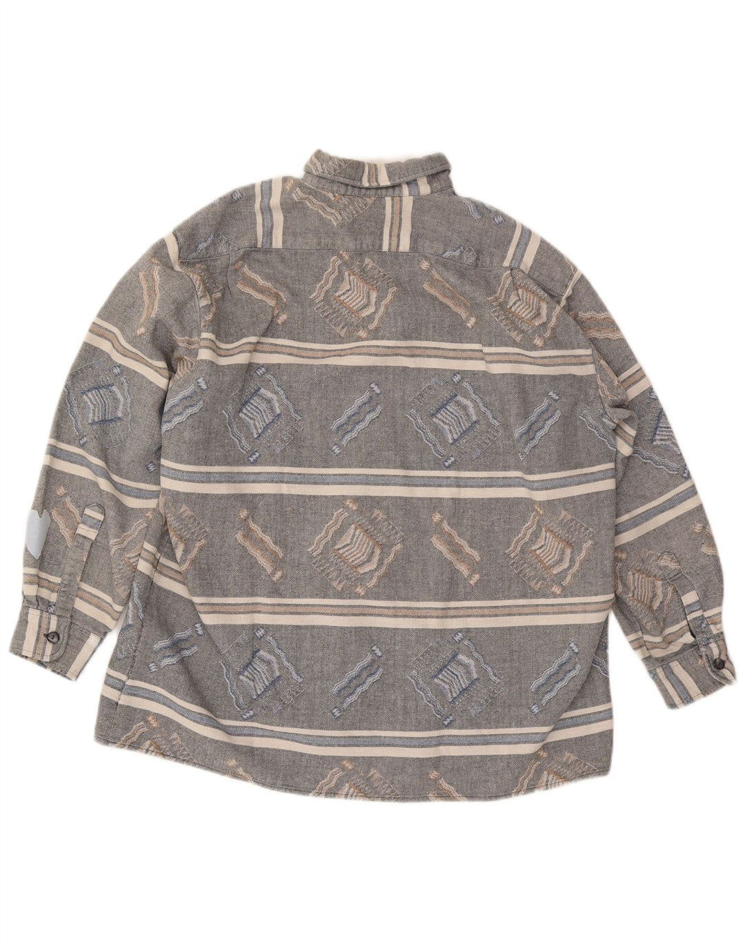 Vintage herre flannel skjorte stor grå stribet