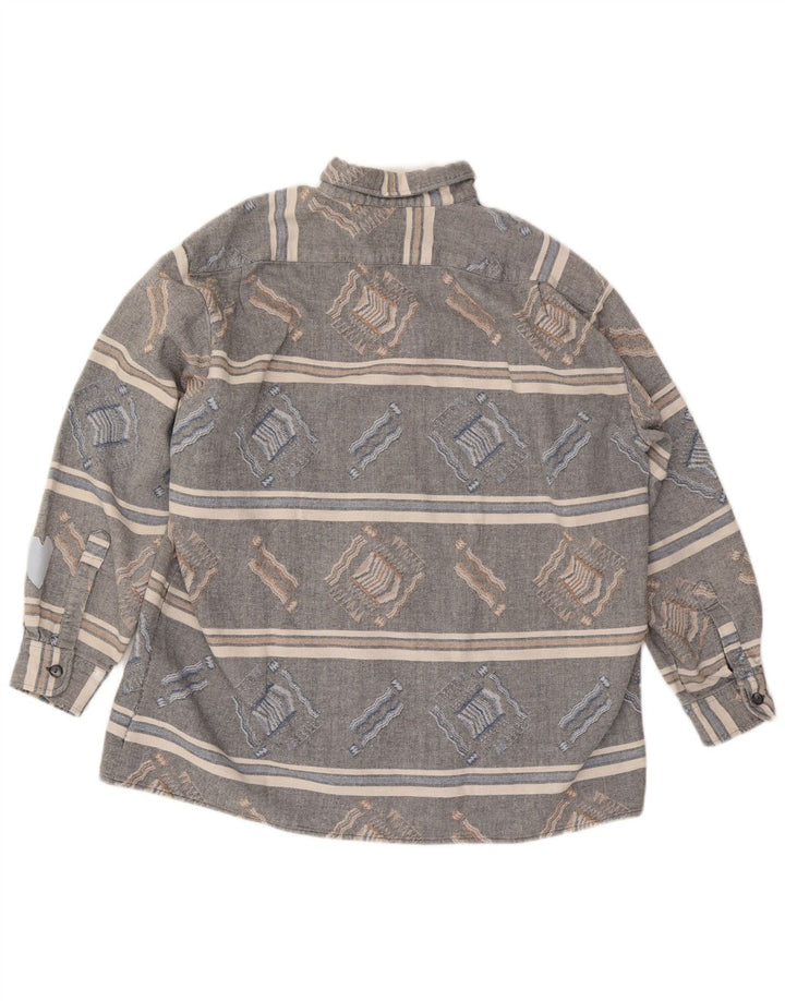 Vintage herre flannel skjorte stor grå stribet