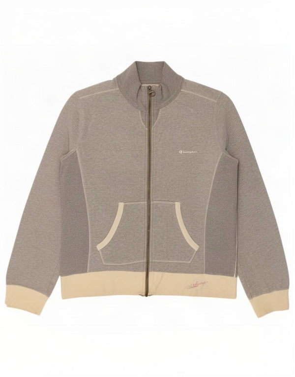 Champion Womens træningsdragt Topjakke UK 14 Medium Grey Colourblock Bomuld
