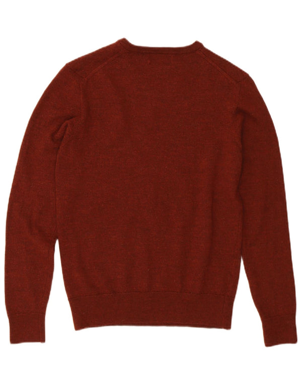 ZARA Womens Crop V-hals sweater UK 12 Medium Brun Uld