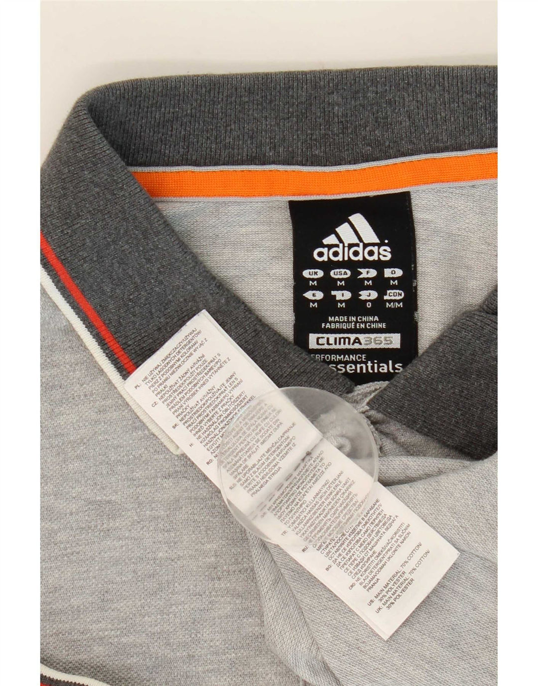 Adidas Herre Clima 365 Polo Shirt Medium Grey Bomuld