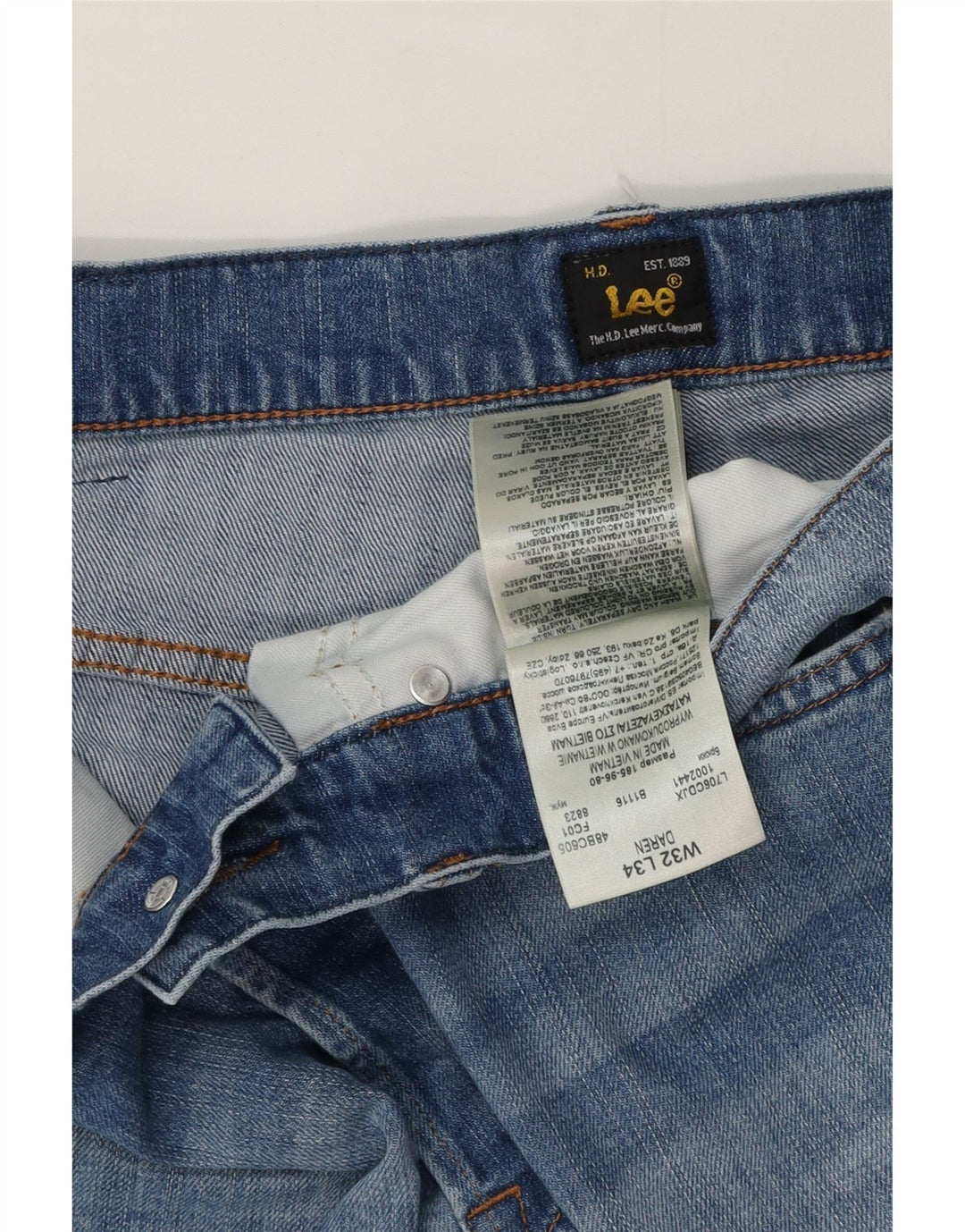 Lee Mens Daren Straight Jeans W32 L34 Blå Bomuld