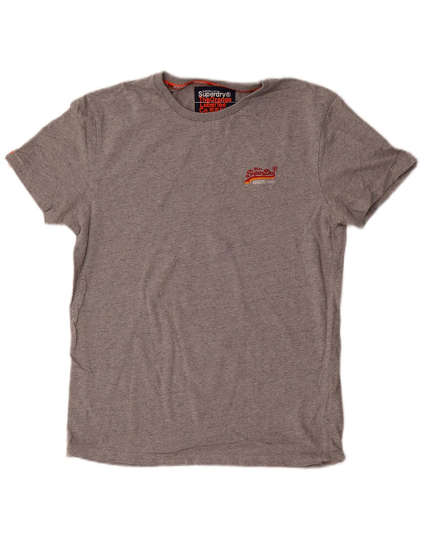 Superdry T-shirt top til mænd, lille grå bomuld