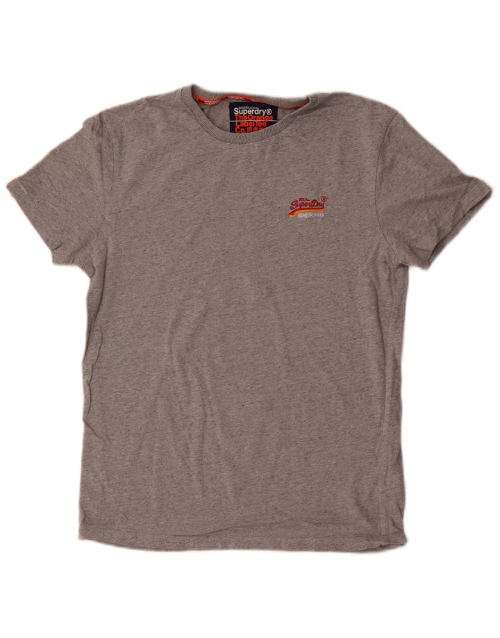 Superdry T-shirt top til mænd, lille grå bomuld