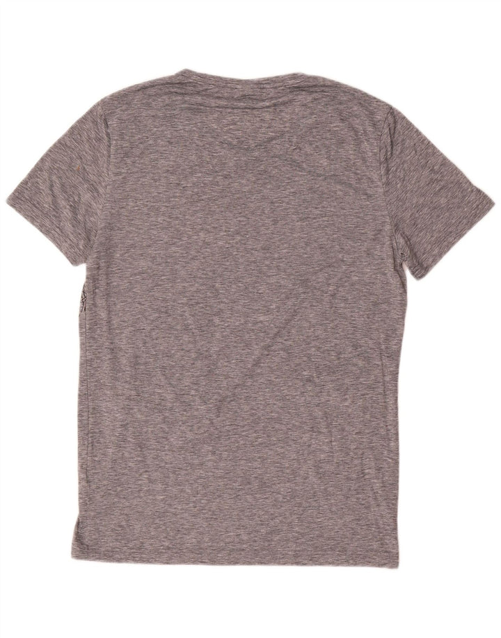 Hugo Boss Herre T-Shirt Top Medium Grå Geometrisk Polyester