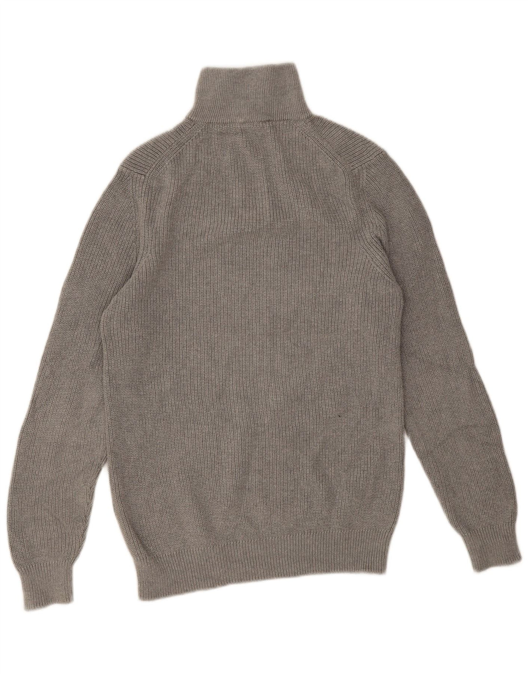 Zara Herre Zip Neck Jumper Sweater Medium Grey Bomuld