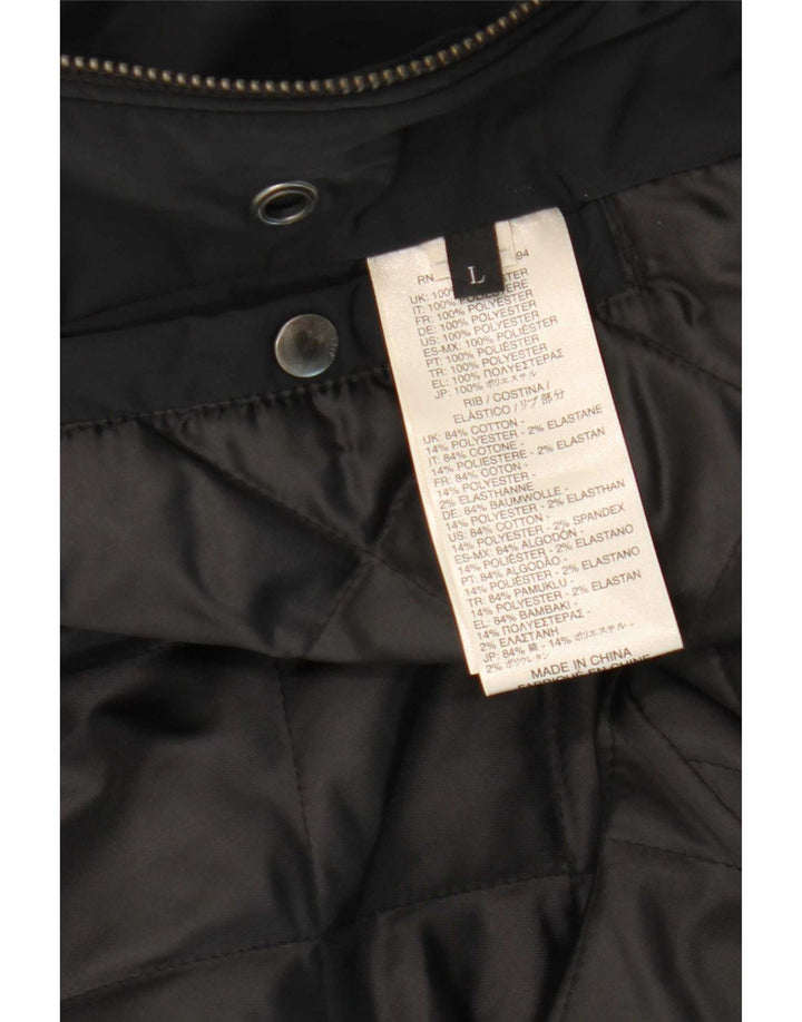 Diesel Dame Parka Jacket UK 16 Stor Sort Polyester