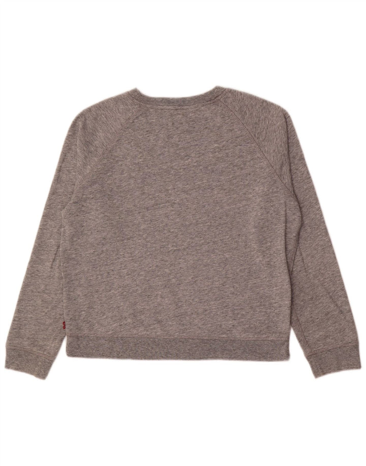 Levi's grafisk sweatshirt til kvinder UK 14 Medium Grå Flecked