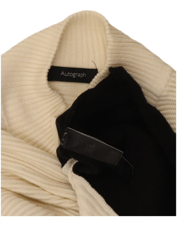 Marks & Spencer Dame Turtle Neck Jumper Sweater UK 12 Medium Off White