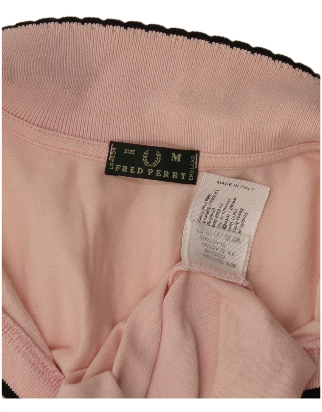 FRED PERRY Langærmet poloshirt til kvinder UK 12 Medium Pink Bomuld