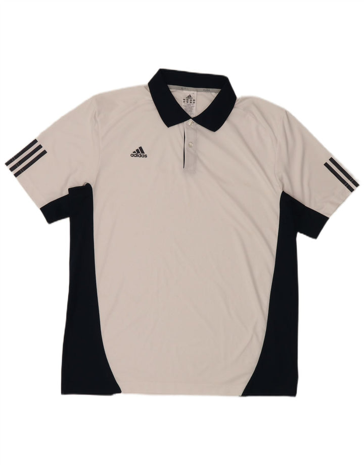 Adidas Polo Shirt til mænd XL Hvid Colourblock Polyester