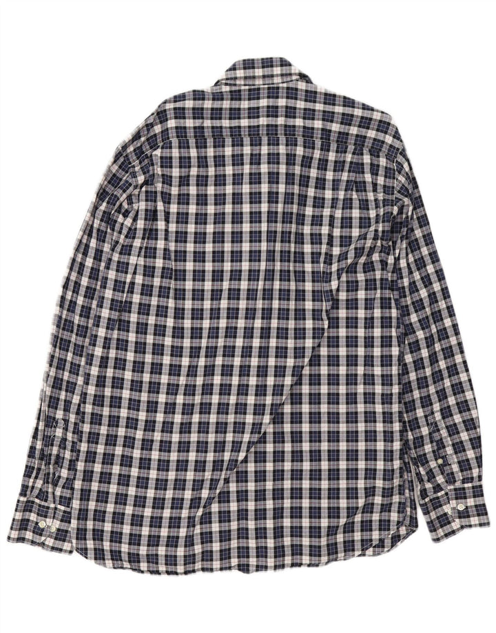 Barbour herre flannelskjorte XL marineblå ternet bomuld