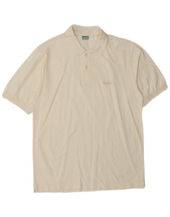 DIADORA Poloshirt til mænd Medium Off White Bomuld