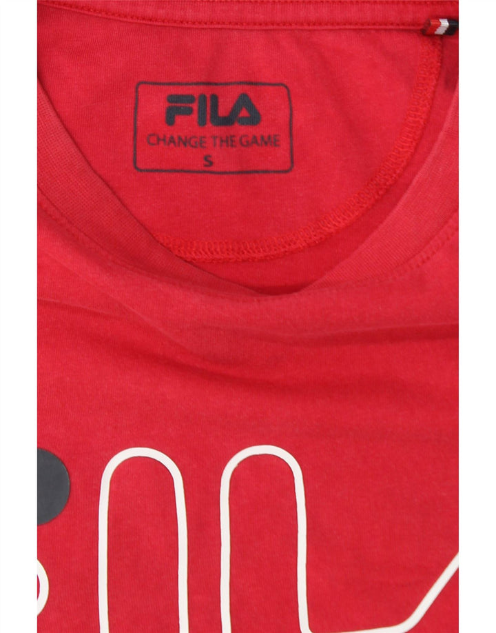 FILA Mens Graphic T-Shirt Top Small Red Vintage Fila and Second-Hand Fila from Messina Hembry 