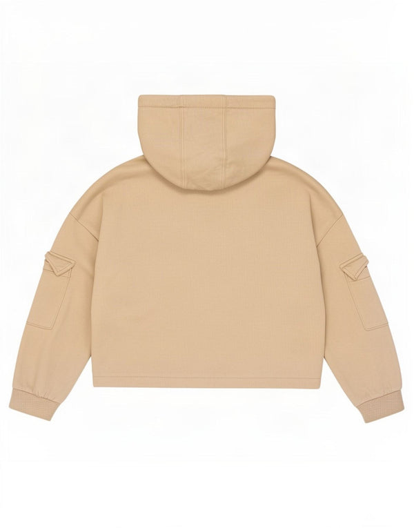 Marks & Spencer Girls Relaxed Fit Hoodie Jumper 8-9 år Beige Bomuld