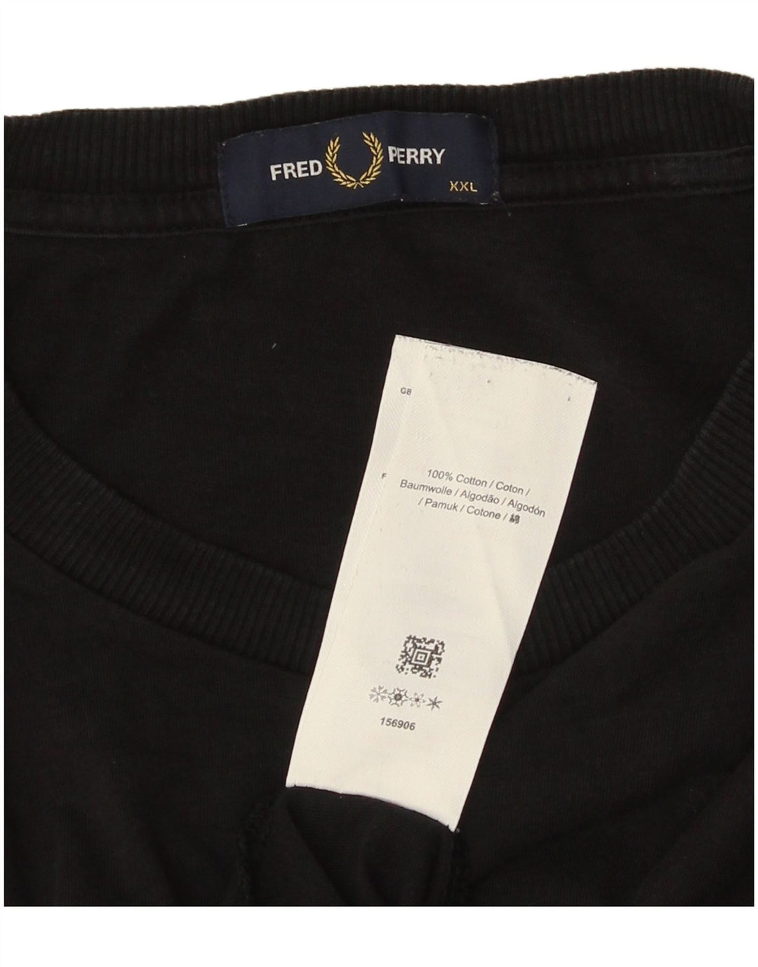 FRED PERRY Herre grafisk T-shirt top 2XL sort bomuld