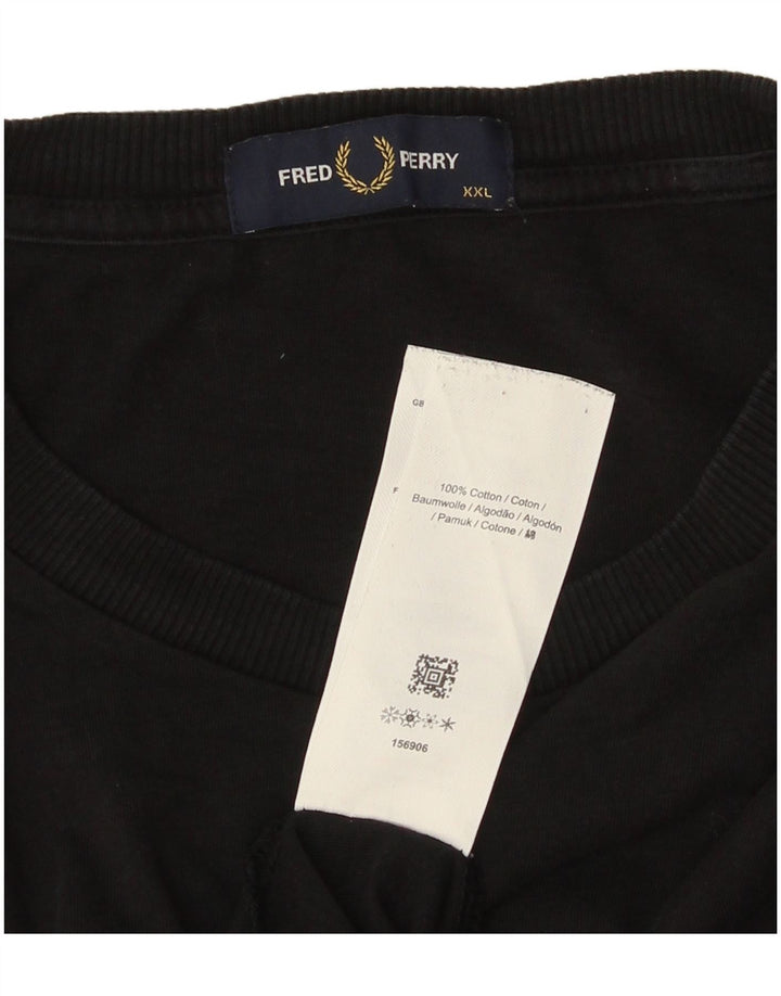 FRED PERRY Herre grafisk T-shirt top 2XL sort bomuld