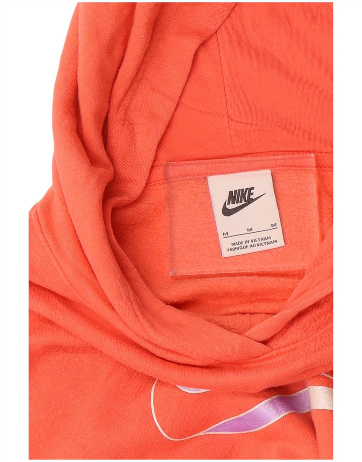 NIKE Oversized grafisk hættetrøjetrøje til kvinder UK 14 Medium Orange
