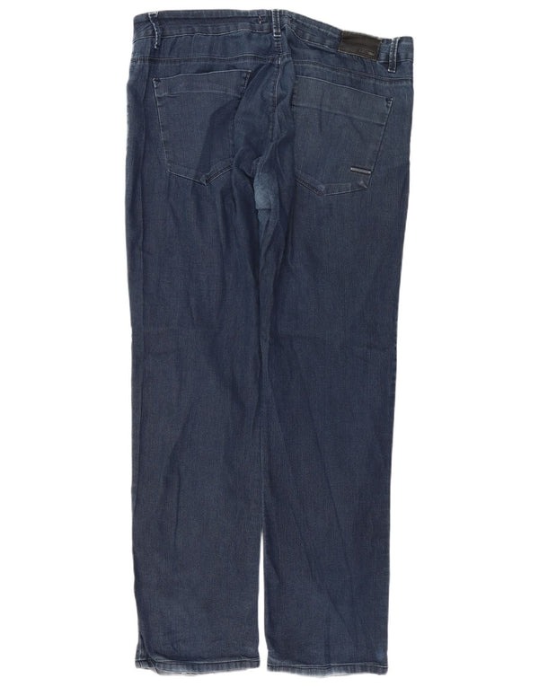 CALVIN KLEIN Straight jeans til mænd W38 L32 Blå Bomuld