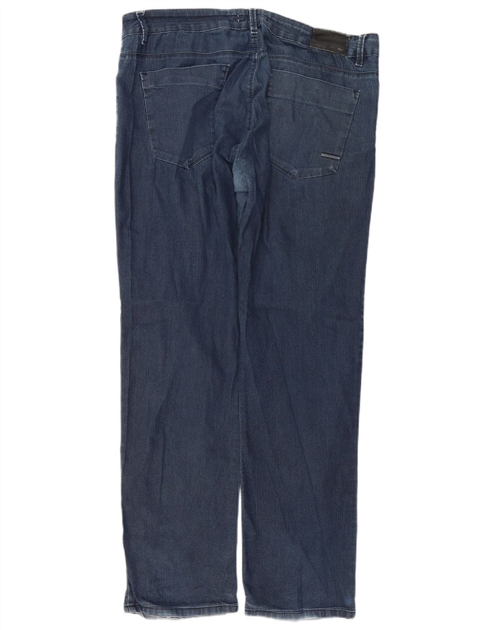 CALVIN KLEIN Straight jeans til mænd W38 L32 Blå Bomuld