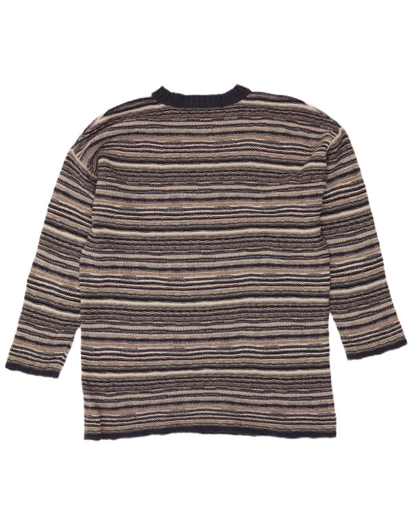 STEFANEL Dame sweater med rund hals DK 14 Stor flerfarvet stribet