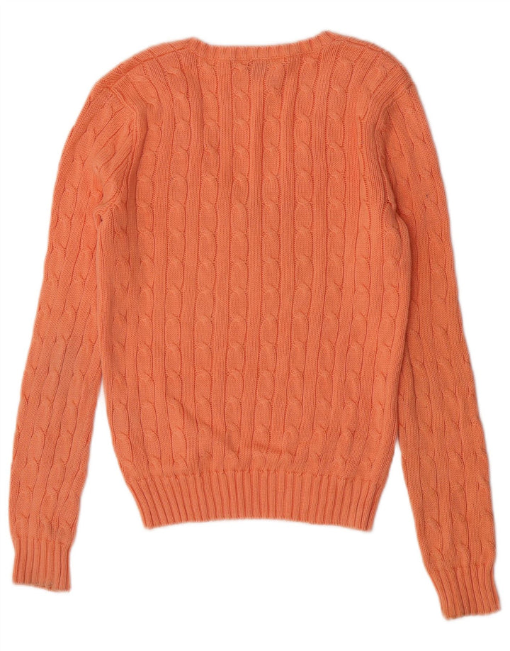 Ralph Lauren Dame V-hals sweater UK 12 Medium Orange
